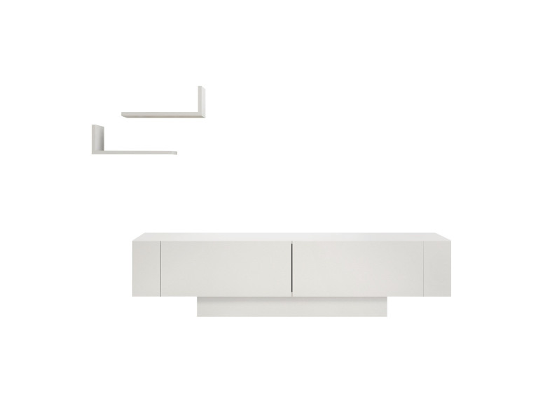 Meuble TV en bois "Matera" - 150 x 31 x 41 cm - Blanc