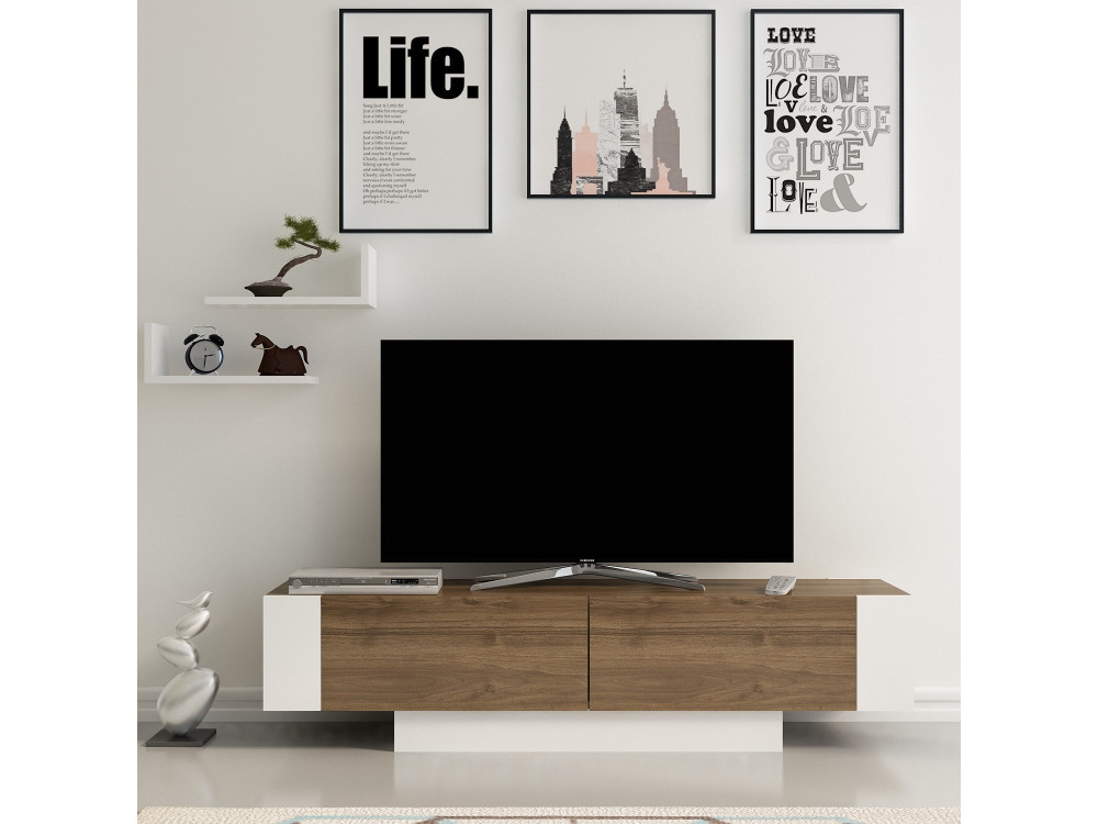 Meuble TV en bois "Matera" - 150 x 31 x 41 cm - Marron