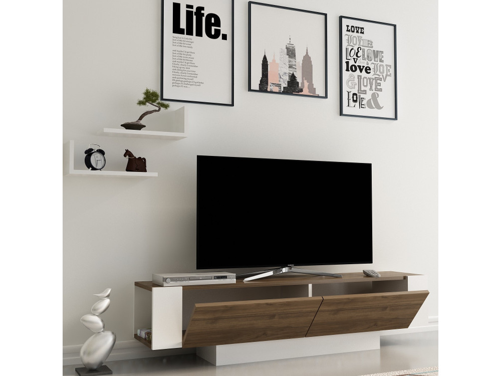 Meuble TV en bois "Matera" - 150 x 31 x 41 cm - Marron