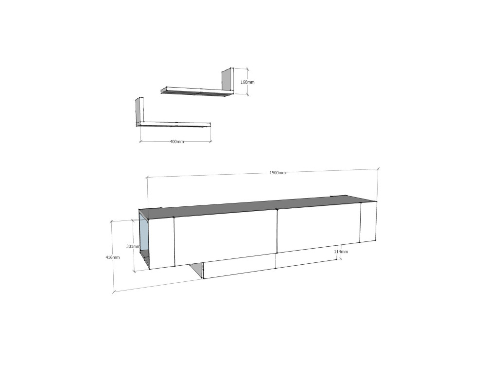 Meuble TV en bois "Matera" - 150 x 31 x 41 cm - Marron