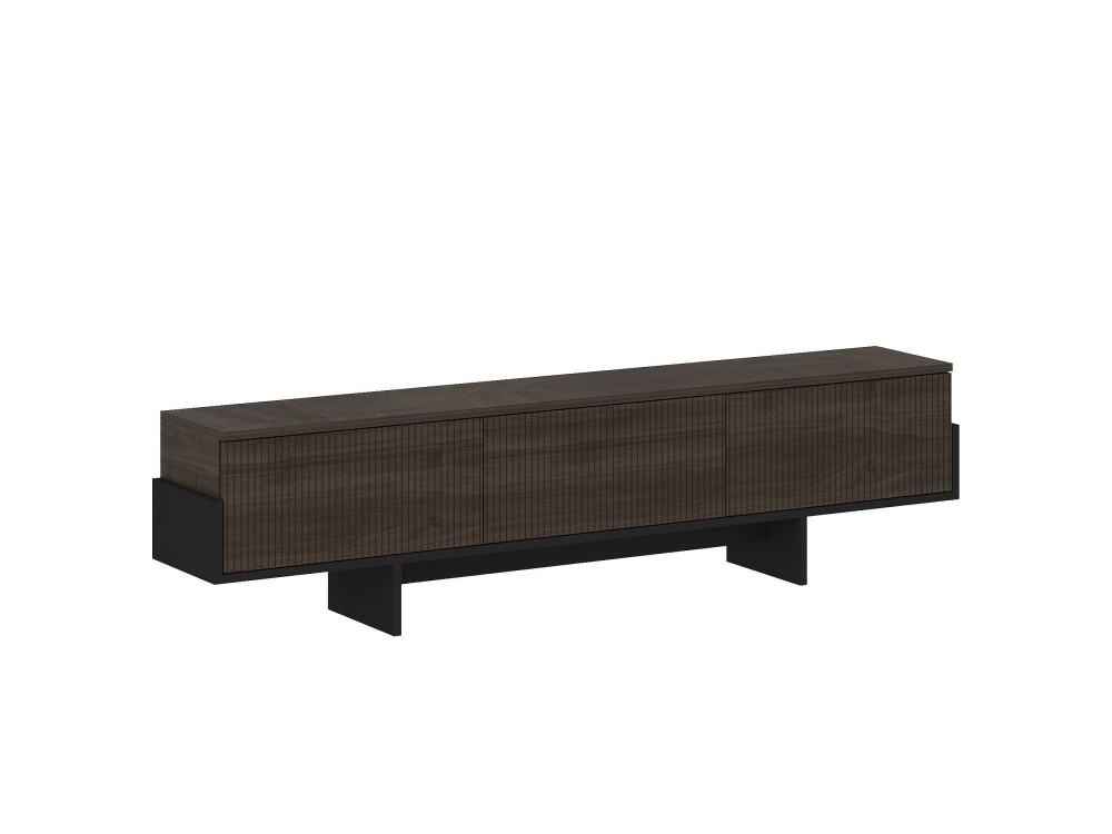 Meuble TV en bois "Hege" - 180 x 30 x 44 cm - Noir