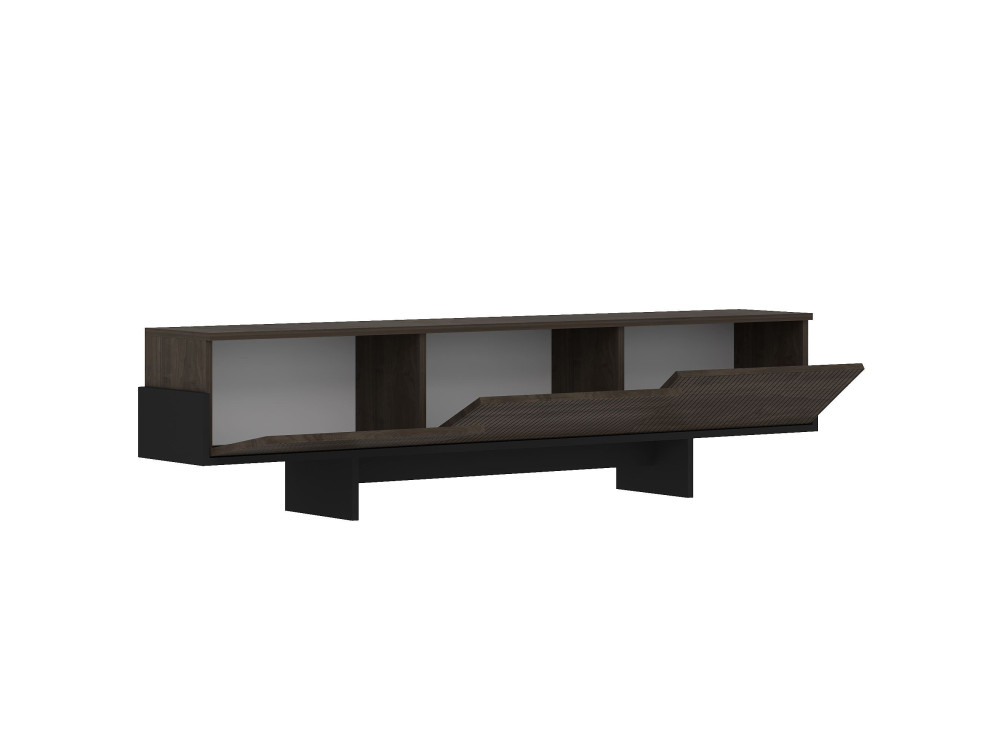 Meuble TV en bois "Hege" - 180 x 30 x 44 cm - Noir