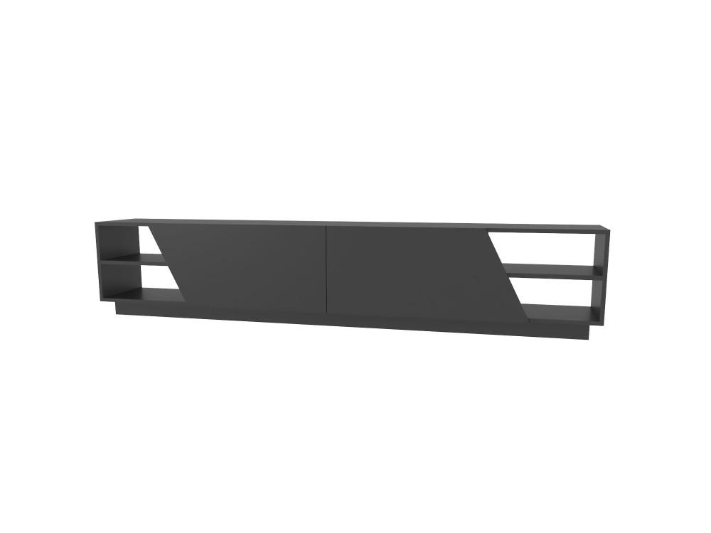 Meuble TV en bois "Rhodes" - 240 x 37 x 47 cm - Gris anthracite