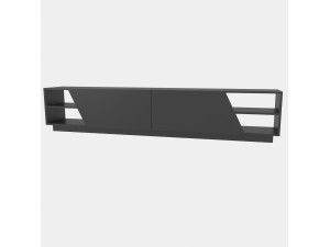 Meuble TV en bois "Rhodes" - 240 x 37 x 47 cm - Gris anthracite