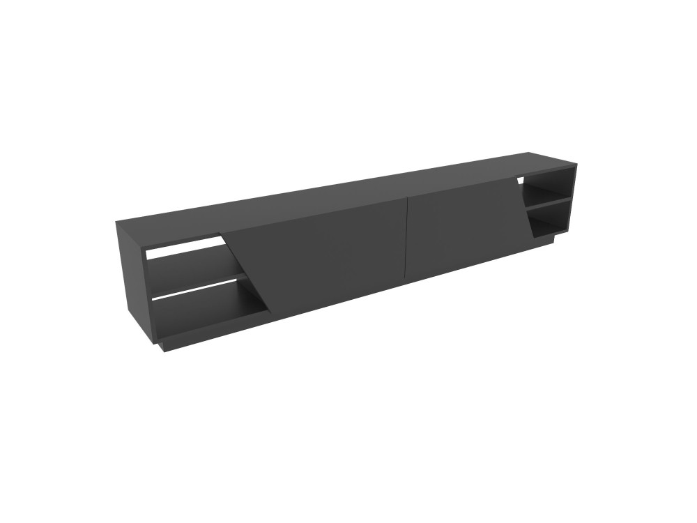 Meuble TV en bois "Rhodes" - 240 x 37 x 47 cm - Gris anthracite
