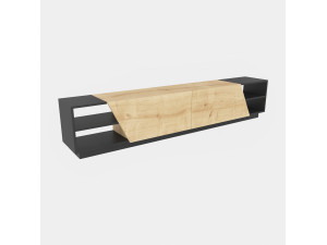 Meuble TV en bois "Rhodes" - 240 x 37 x 47 cm - Beige