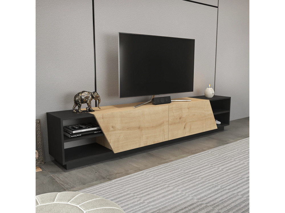 Meuble TV en bois "Rhodes" - 240 x 37 x 47 cm - Beige