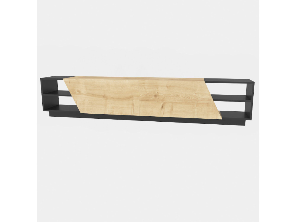 Meuble TV en bois "Rhodes" - 240 x 37 x 47 cm - Beige