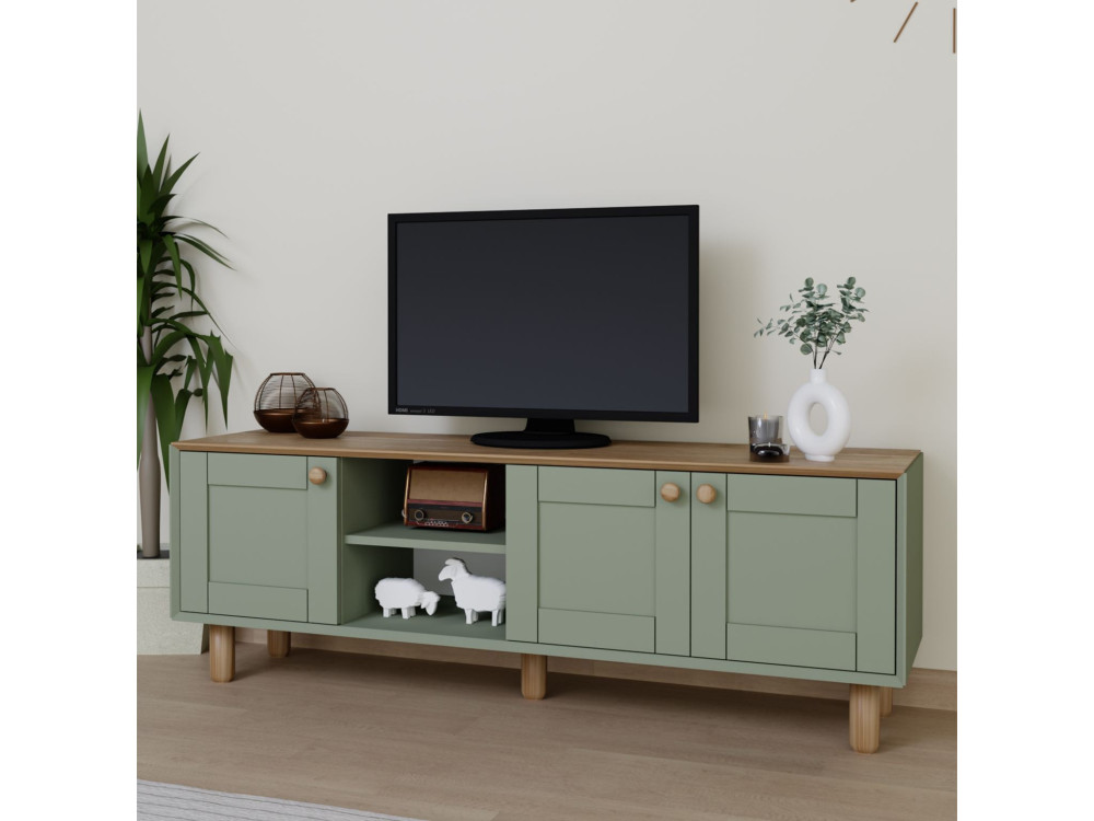 Meuble TV en bois "Mia" - 160 x 40 x 56 cm - Vert