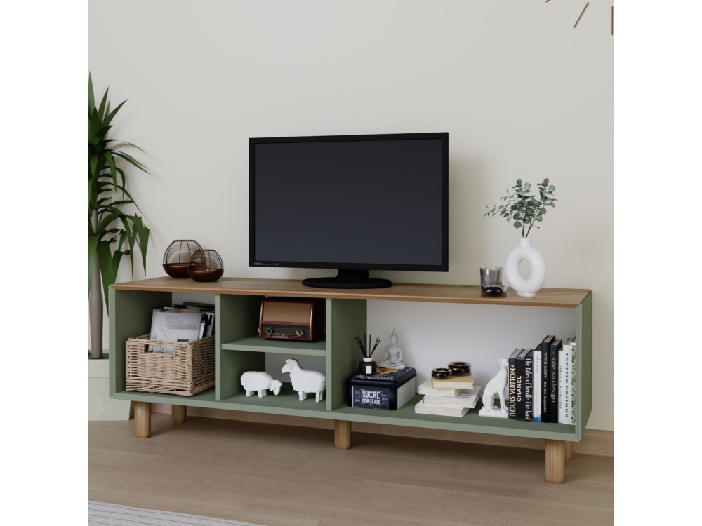 Meuble TV en bois "Mia" - 160 x 40 x 56 cm - Vert