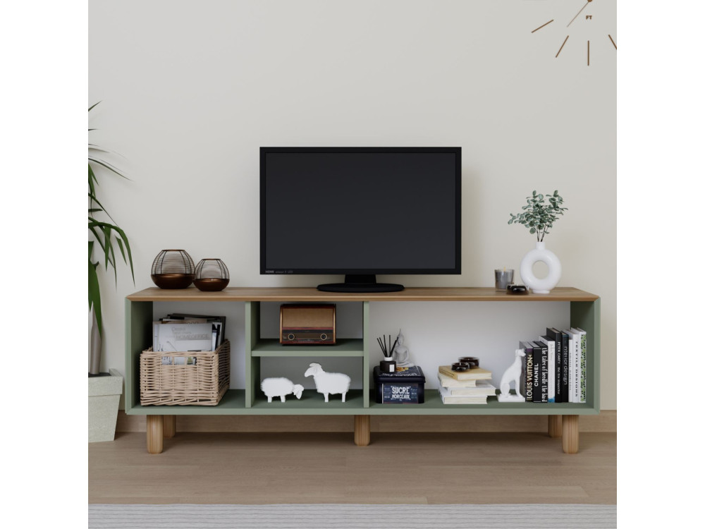 Meuble TV en bois "Mia" - 160 x 40 x 56 cm - Vert