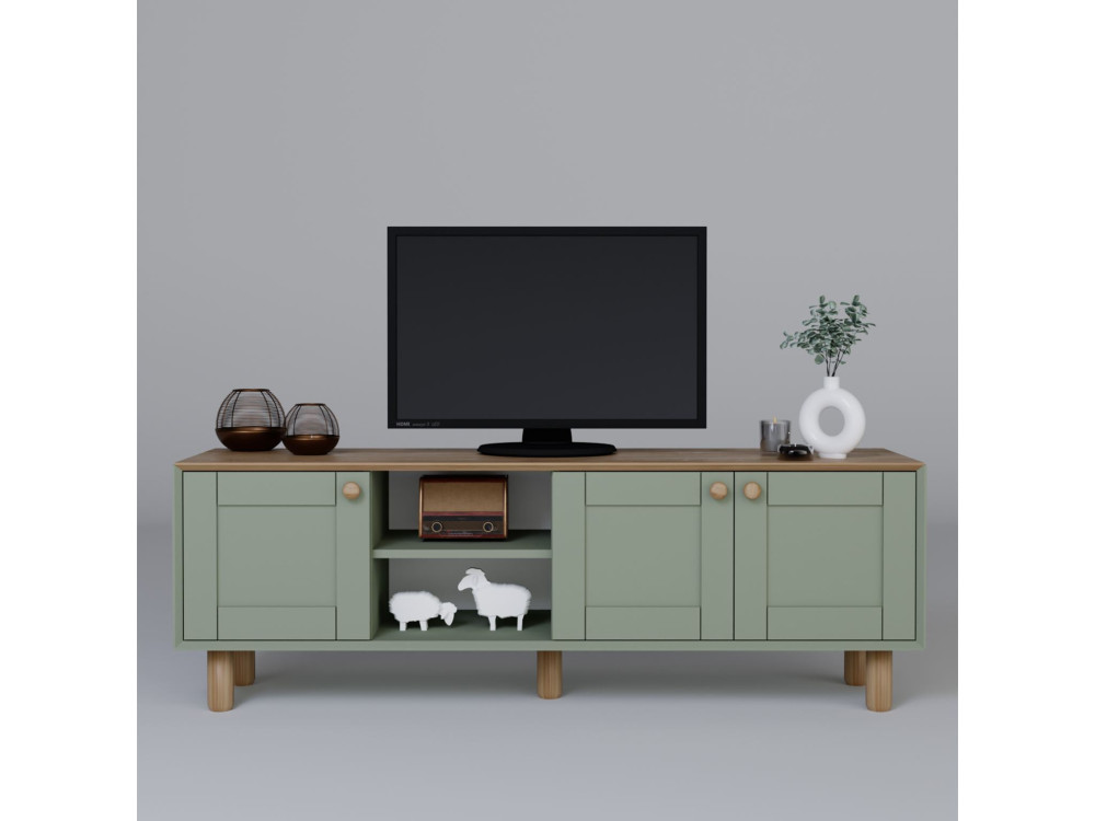 Meuble TV en bois "Mia" - 160 x 40 x 56 cm - Vert