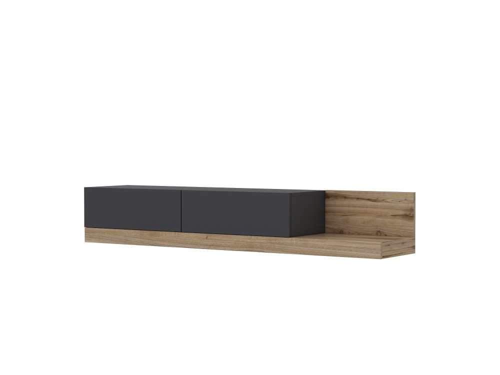 Meuble TV en bois "Majör" - 180 x 37 x 30 cm - Gris anthracite