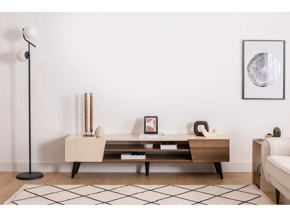 Meuble TV en bois "Clark" - 180 x 37 x 45 cm - Marron