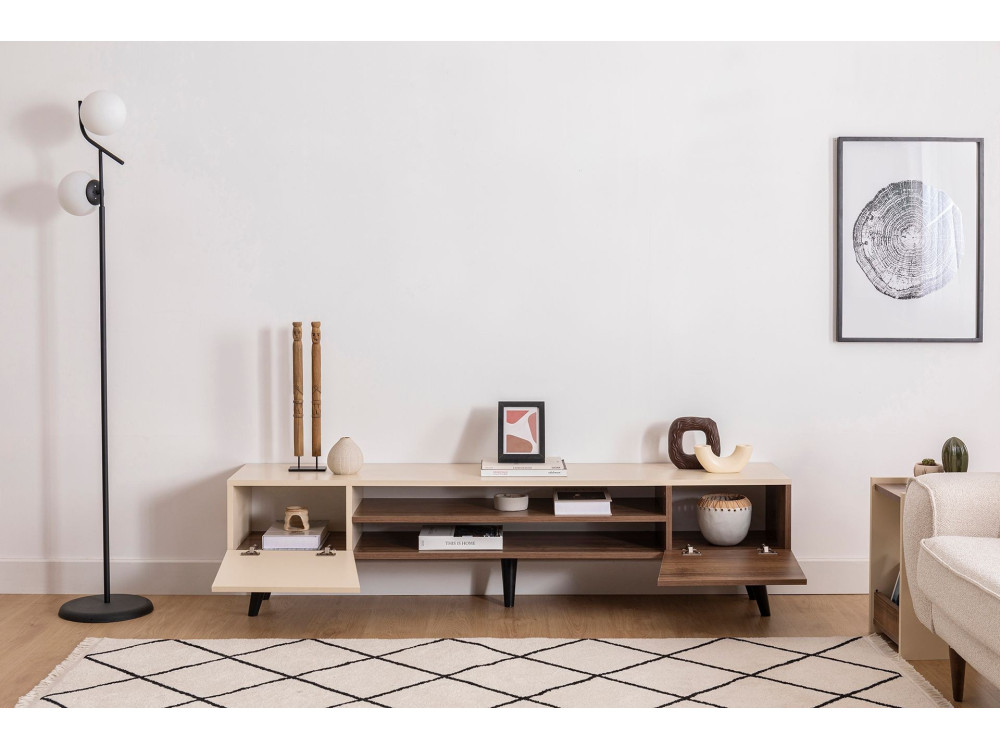Meuble TV en bois "Clark" - 180 x 37 x 45 cm - Marron