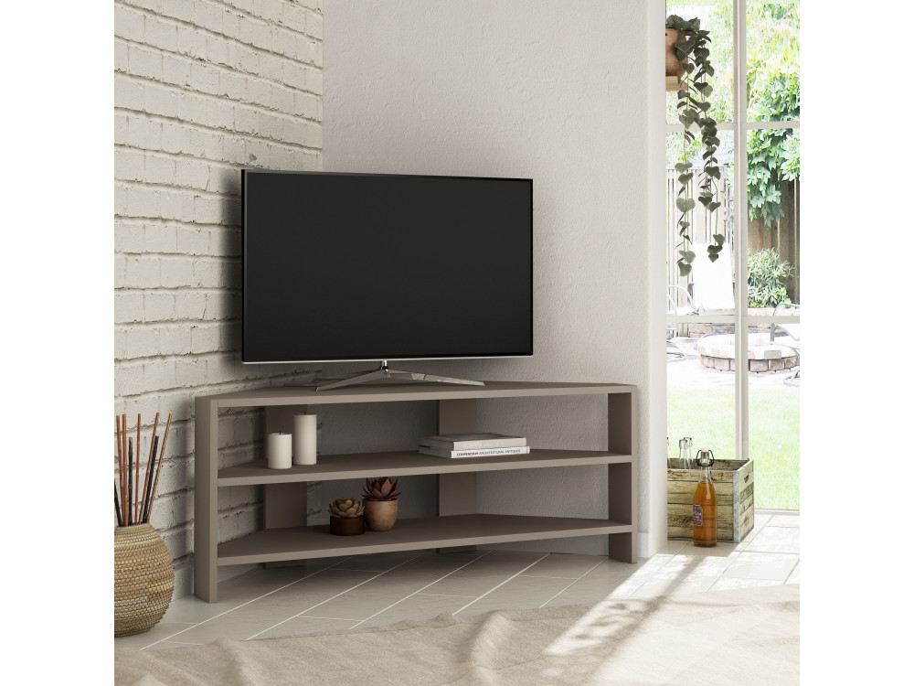 Meuble TV en bois "Thales" 114 x 36 x 45 cm - Moka clair