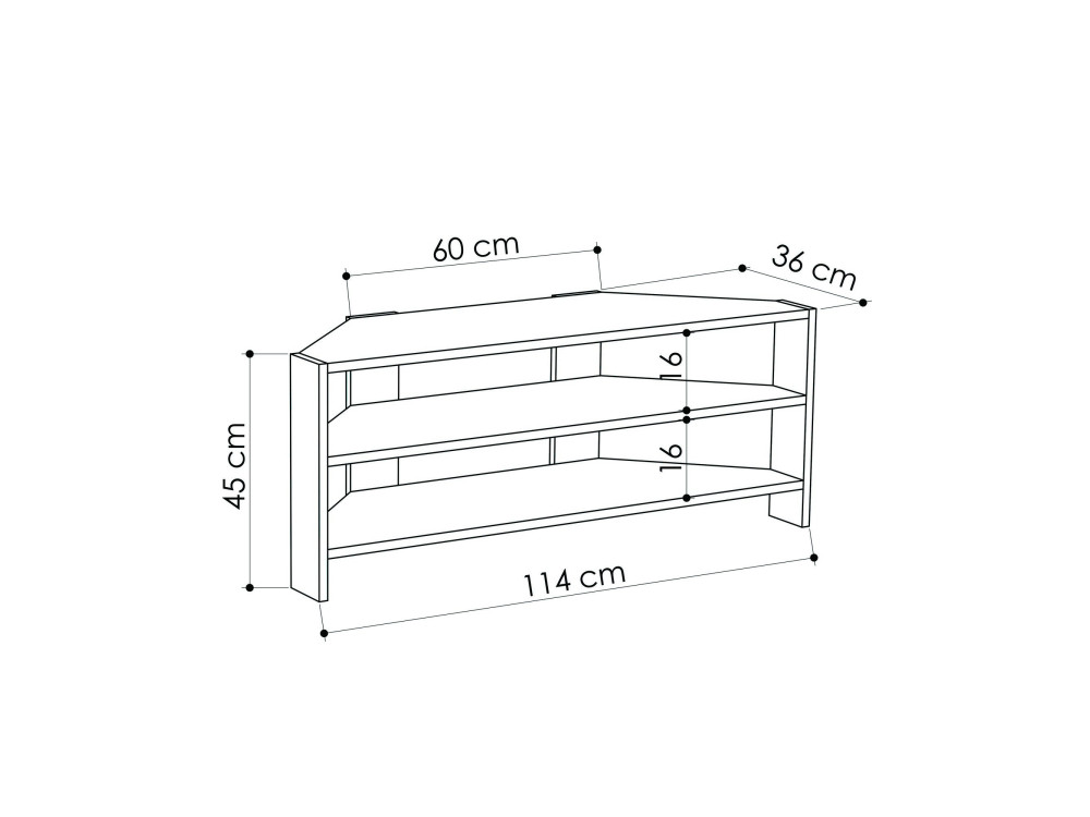 Meuble TV en bois "Thales" 114 x 36 x 45 cm - Moka clair
