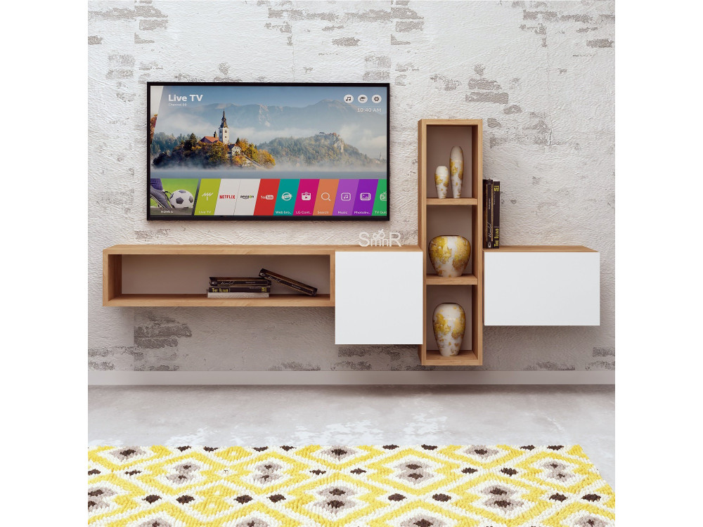 Meuble TV en bois "Kumkuat" - 160 x 35 x 70 cm - Marron