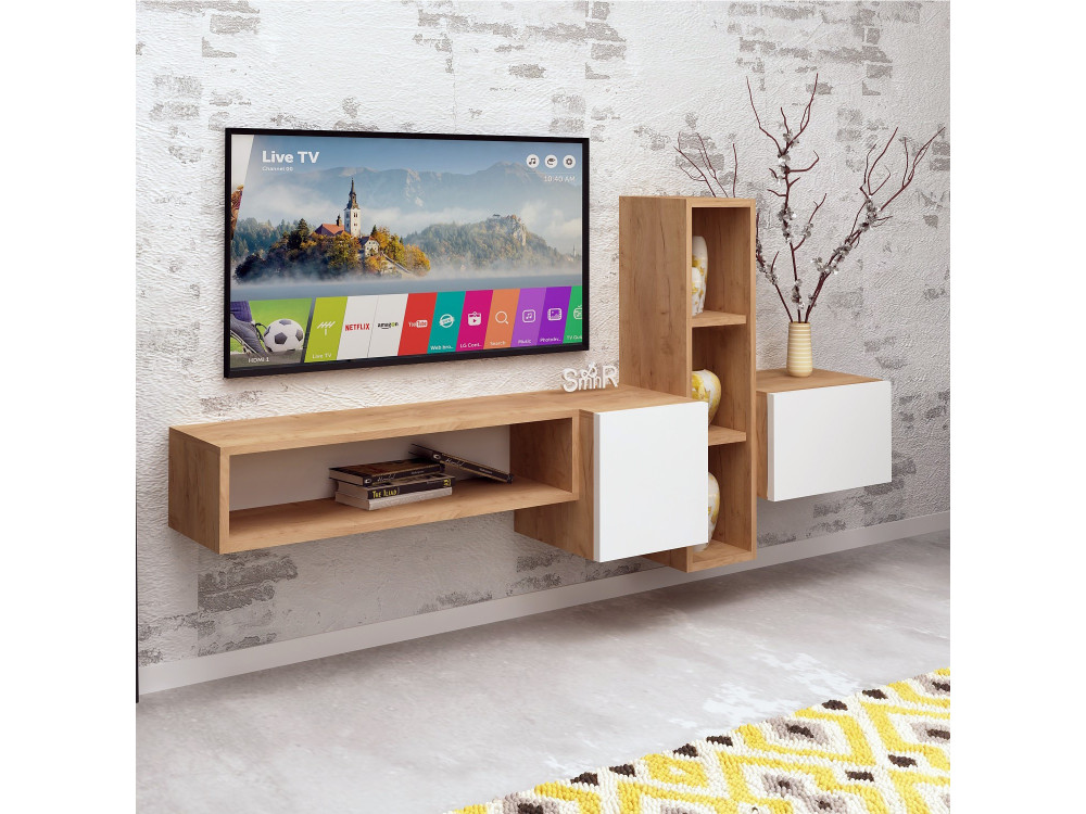 Meuble TV en bois "Kumkuat" - 160 x 35 x 70 cm - Marron