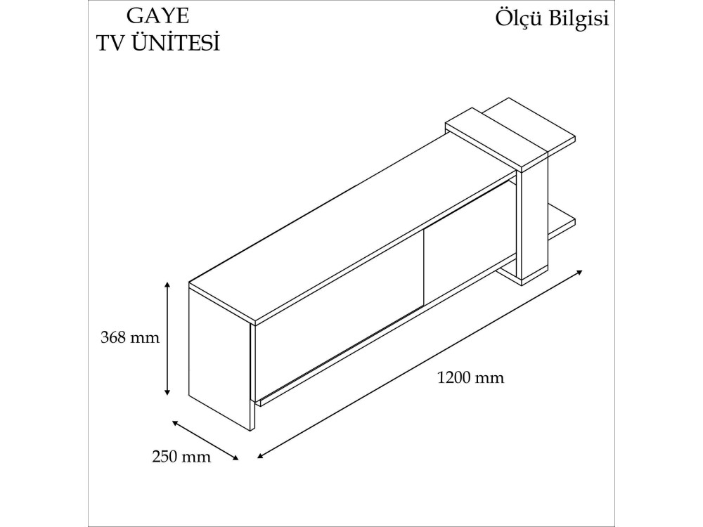 Meuble TV en bois "Gaye" - 120 x 25 x 36 cm - Blanc