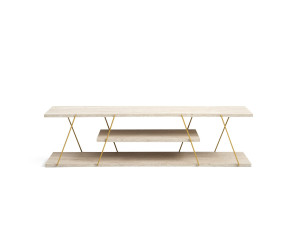 Meuble TV en bois "Canaz" - 120 x 30 x 33 cm - Travertin