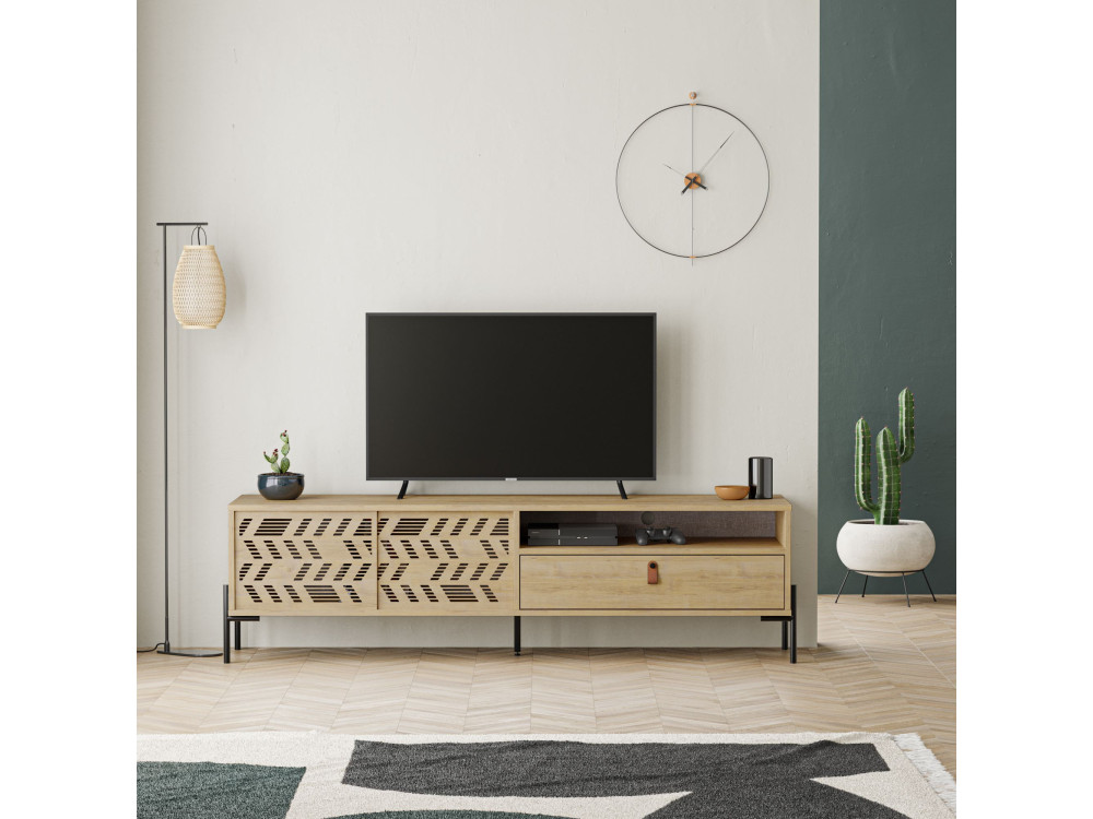 Meuble TV en bois "Dionysos" - 170 x 45 x 48 cm - Beige