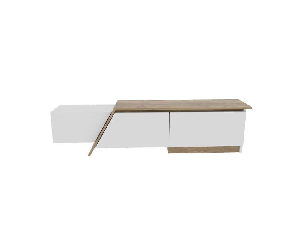Meuble TV en bois "Zonas" - 180 x 35 x 28 cm - Blanc