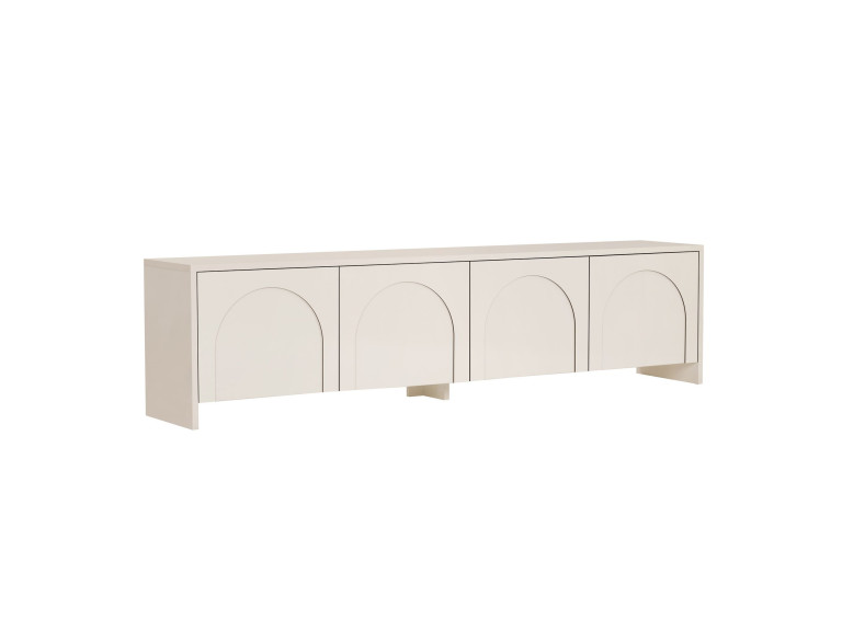 Meuble TV en bois "Aurelia" - 180 x 32 x 45 cm - Crème