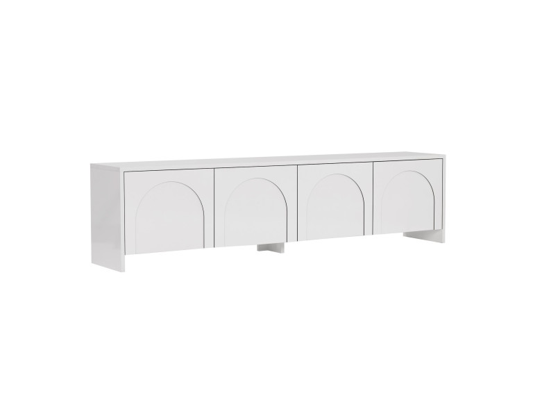 Meuble TV en bois "Aurelia" - 180 x 32 x 45 cm - Blanc