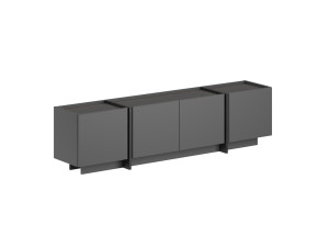 Meuble TV en bois "Lowen" - 180 x 35 x 46 cm - Anthracite / Noir