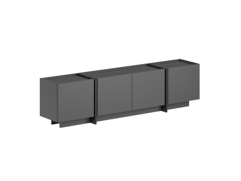 Meuble TV en bois "Lowen" - 180 x 35 x 46 cm - Anthracite / Noir