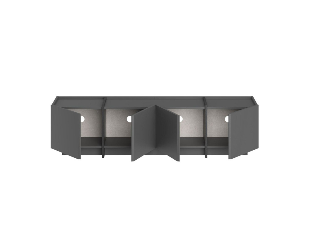 Meuble TV en bois "Lowen" - 180 x 35 x 46 cm - Anthracite / Noir