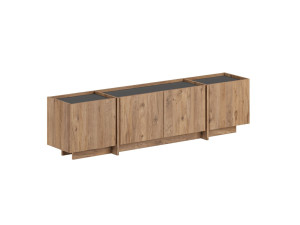 Meuble TV en bois "Lowen" - 180 x 35 x 46 cm - Pin Atlantique / Anthracite