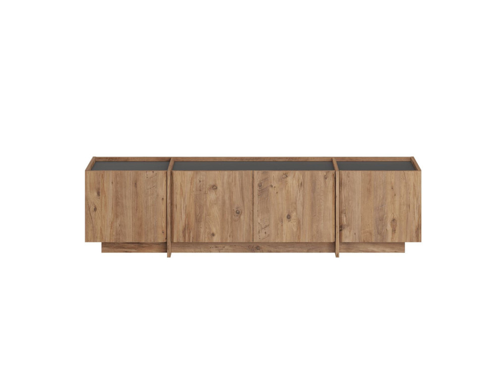 Meuble TV en bois "Lowen" - 180 x 35 x 46 cm - Pin Atlantique / Anthracite