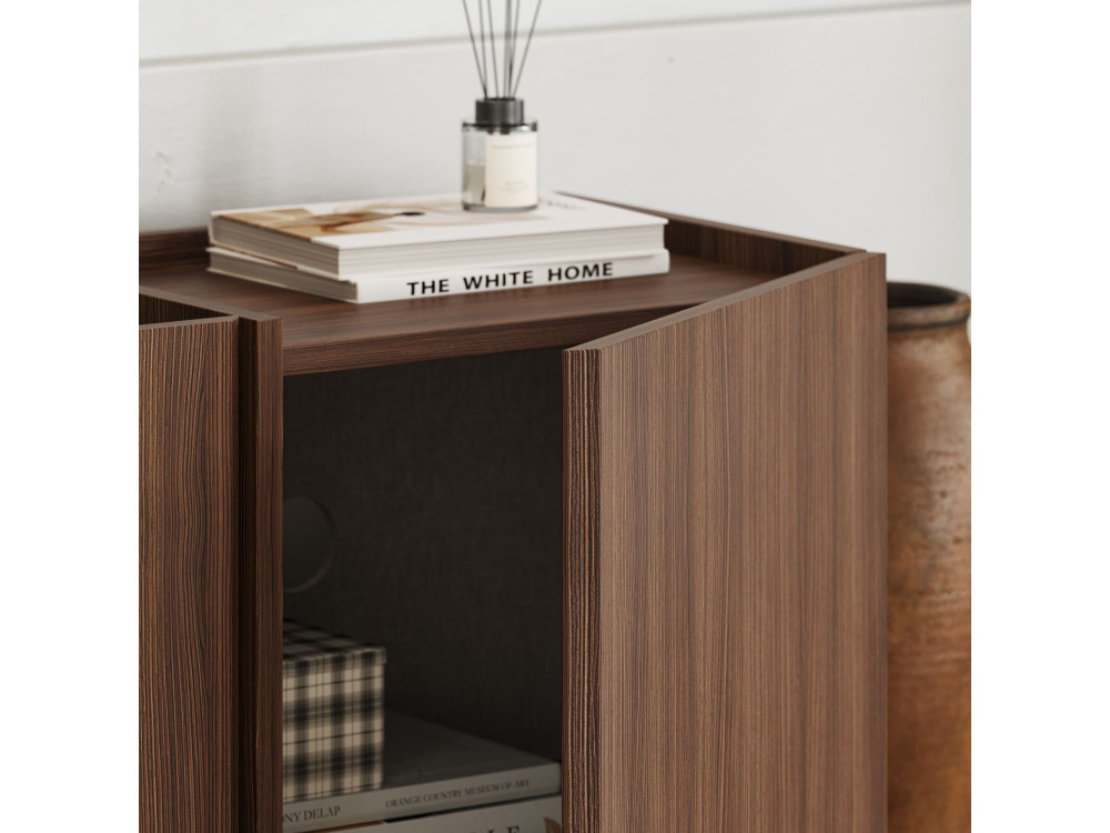 Meuble TV en bois "Lowen" - 180 x 35 x 46 cm - Noyer Milano
