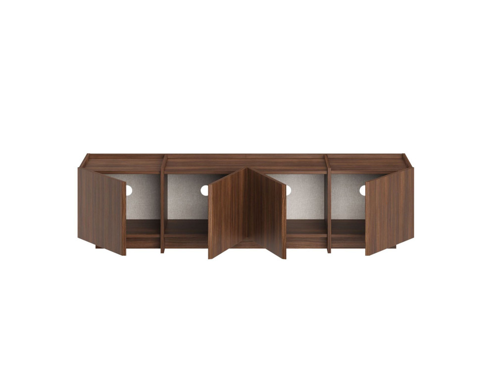Meuble TV en bois "Lowen" - 180 x 35 x 46 cm - Noyer Milano