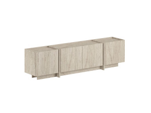 Meuble TV en bois "Lowen" - 180 x 35 x 46 cm - Travertin