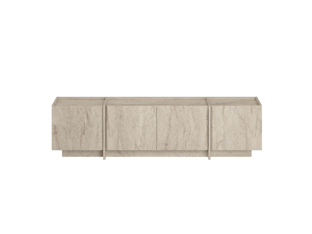 Meuble TV en bois "Lowen" - 180 x 35 x 46 cm - Travertin