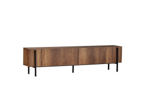 Meuble TV en bois "Nexus" - 180 x 30 x 45 cm - Noyer Baroque / Noir