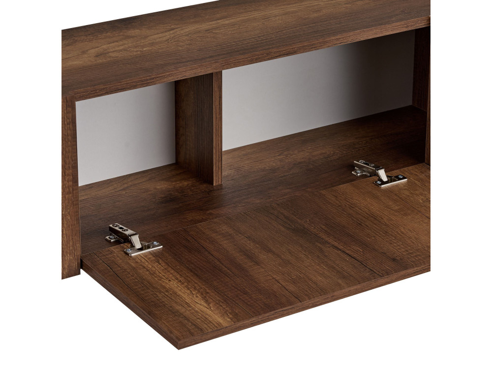 Meuble TV en bois "Nexus" - 180 x 30 x 45 cm - Noyer Baroque Or