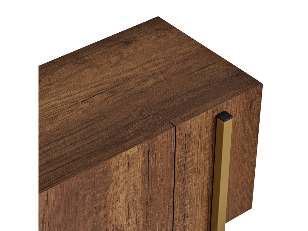 Meuble TV en bois "Nexus" - 180 x 30 x 45 cm - Noyer Baroque Or