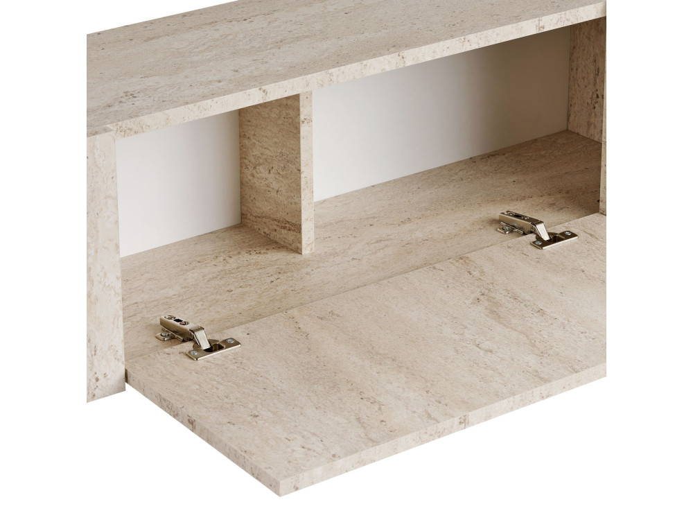 Meuble TV en bois "Nexus" - 180 x 30 x 45 cm - Travertin / Or