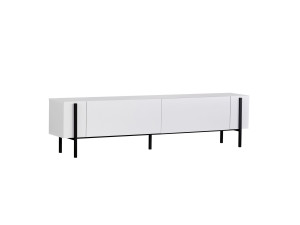 Meuble TV en bois "Nexus" - 180 x 30 x 45 cm - Bois Noir / Noir