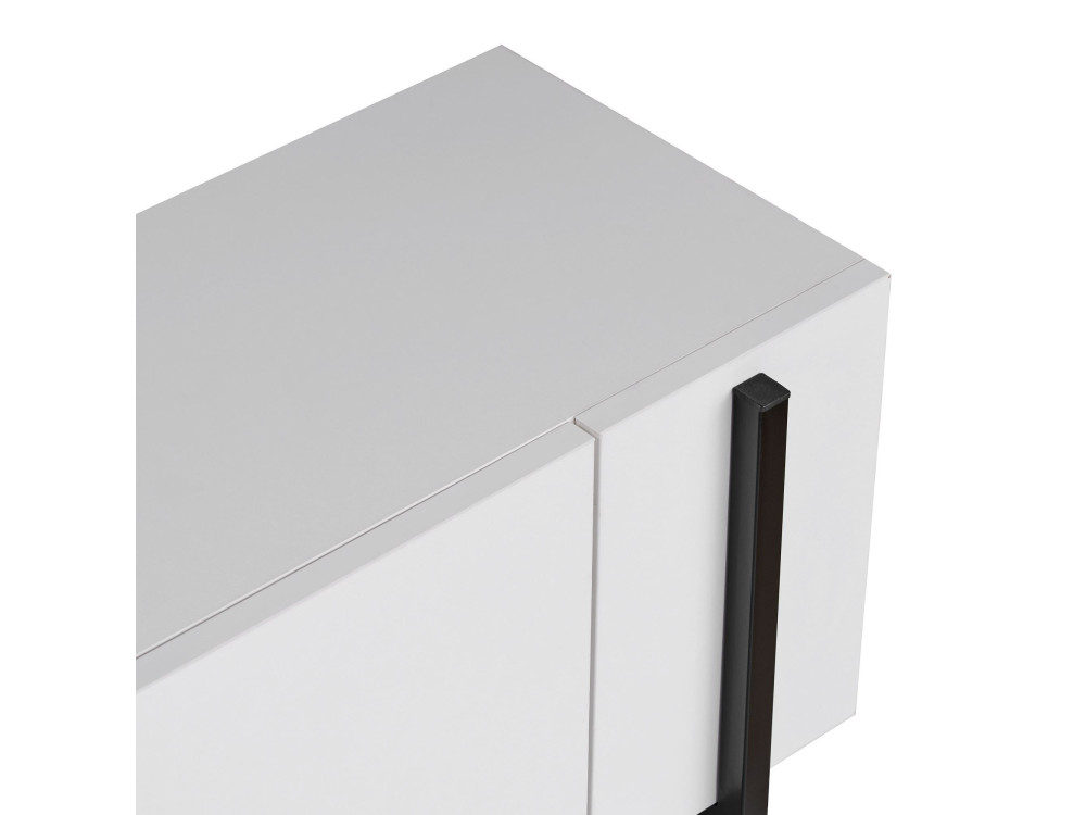 Meuble TV en bois "Nexus" - 180 x 30 x 45 cm - Bois Noir / Noir