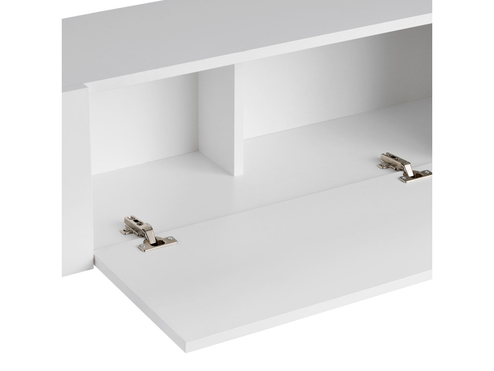 Meuble TV en bois "Nexus" - 180 x 30 x 45 cm - Blanc / Or