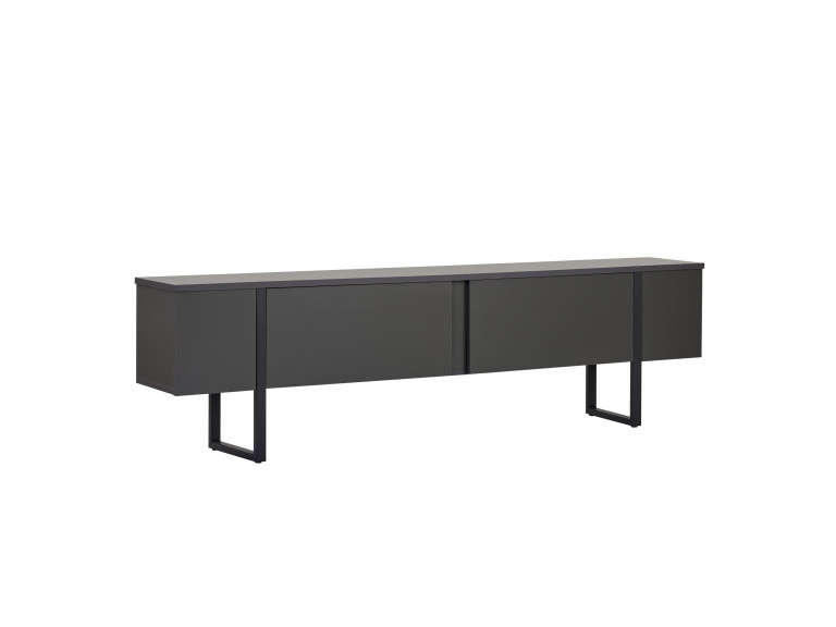 Meuble TV en bois "Onera" - 180 x 30 x 50 cm - Anthracite / Noir