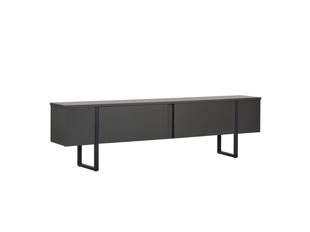 Meuble TV en bois "Onera" - 180 x 30 x 50 cm - Anthracite / Noir