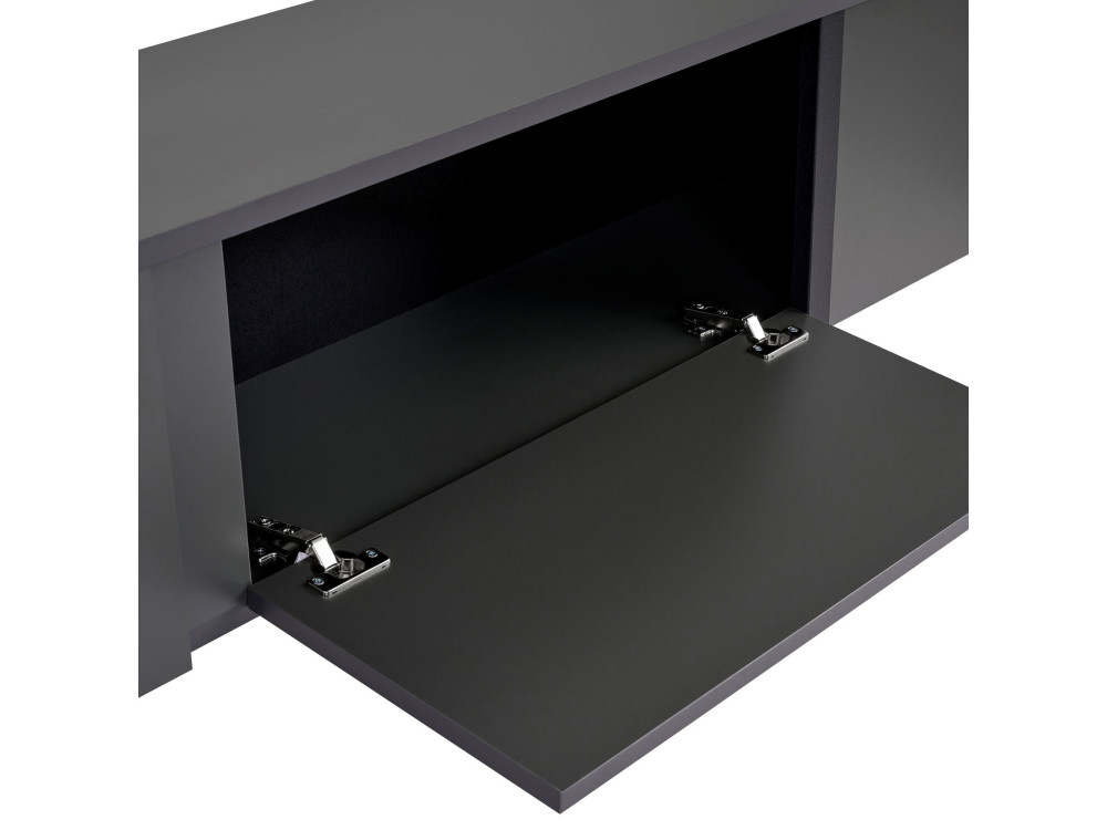 Meuble TV en bois "Onera" - 180 x 30 x 50 cm - Anthracite / Noir