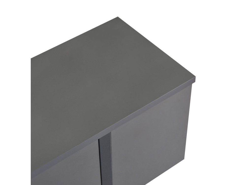 Meuble TV en bois "Onera" - 180 x 30 x 50 cm - Anthracite / Noir