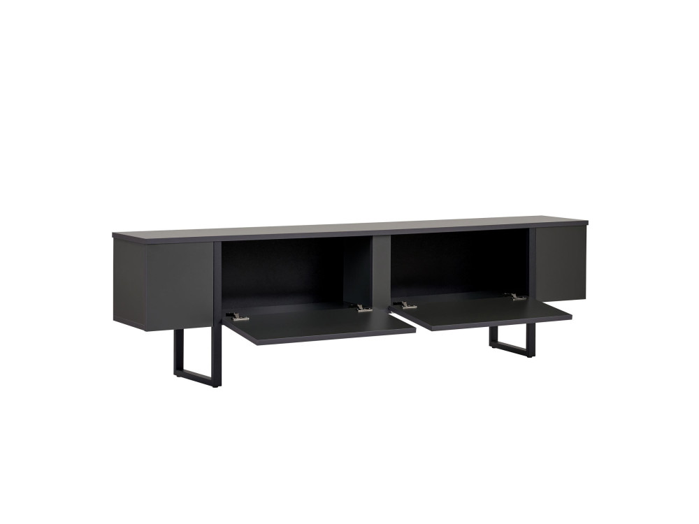 Meuble TV en bois "Onera" - 180 x 30 x 50 cm - Anthracite / Noir